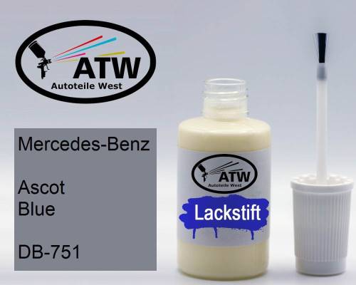 Mercedes-Benz, Ascot Blue, DB-751: 20ml Lackstift, von ATW Autoteile West.